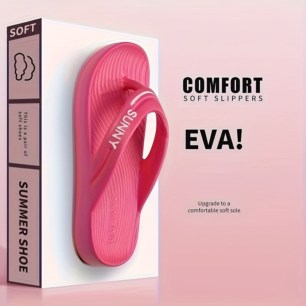 SUNNY Flip-Flops - Stylish & Comfortable EVA Spring/Summer Beach Slippers, Non-Slip, Lightweight & Durable, Perfect for Outdoor Travel and Beach Days, Gift Choice, Casual Beachwear | Casual Style | Lightweight Sole