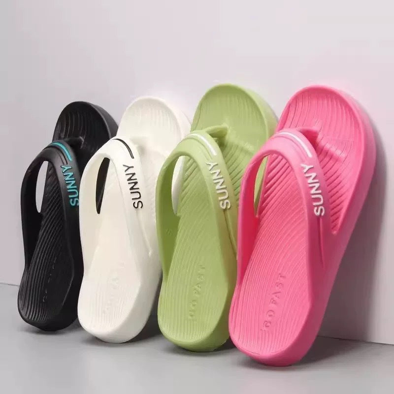 Women'S Non-Slip Comfort Flip Flops, Casual Solid Color EVA Sandals, All-Season Versatile Beach Slides, Hand Washable, Outdoor Fashion Footwear