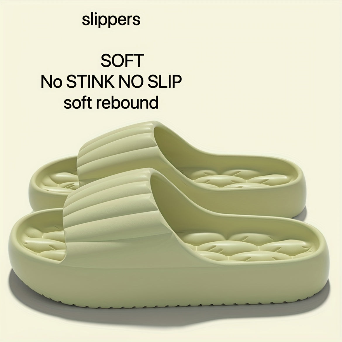 EVA Soft Sole Slippers, Quick-Dry Non-Slip Home Shower Slides, Lightweight Beach Slides