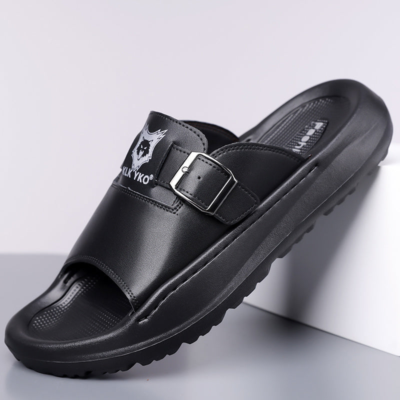 Soft EVA Men's Slippers - Comfortable, Thick Sole, Non-Slip Casual Slip-On Shoes, Stylish Open-Toe for All Seasons, Perfect for Indoor/Outdoor Use, Beach and Home Relaxation, Men's Breathable Outdoor Driving Anti-Slip Durable Summer Sandals, Fashionable