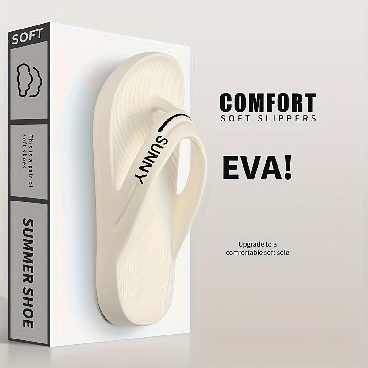 SUNNY Flip-Flops - Stylish & Comfortable EVA Spring/Summer Beach Slippers, Non-Slip, Lightweight & Durable, Perfect for Outdoor Travel and Beach Days, Gift Choice, Casual Beachwear | Casual Style | Lightweight Sole
