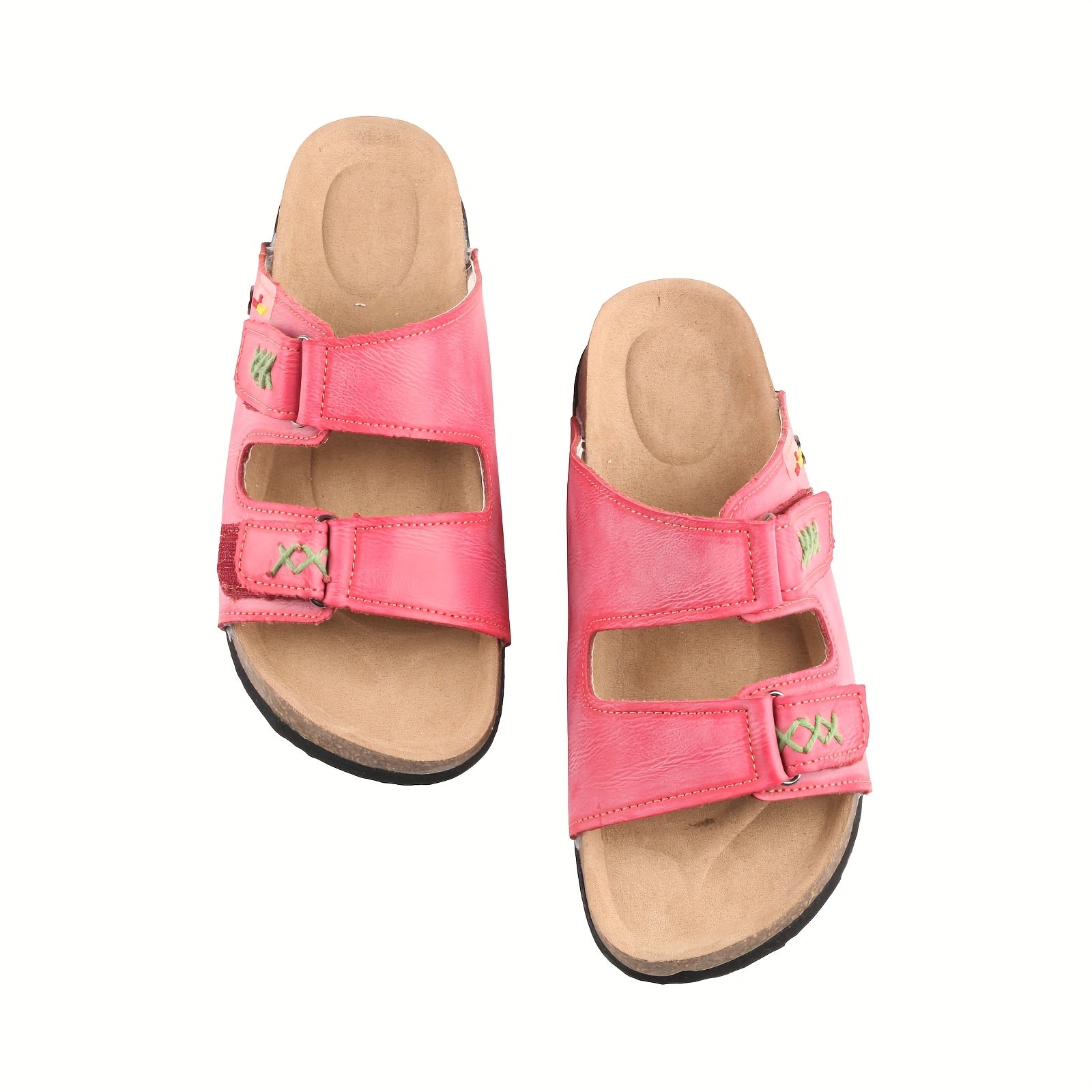 Women's Leopard Print Flip Flops - Open-Toe Summer Sandals with Non-Tiring Thick Platform Sole, Cushioned EVA/TPR Outsole - Slip-On Beach Shoes for Women - TMA EYES Everyday & Formal Use, Cute Sandals