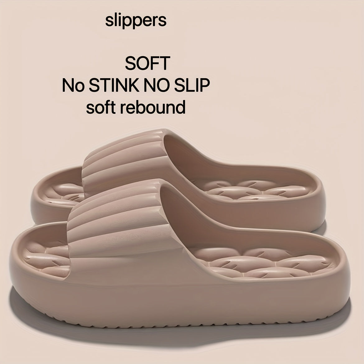 EVA Soft Sole Slippers, Quick-Dry Non-Slip Home Shower Slides, Lightweight Beach Slides