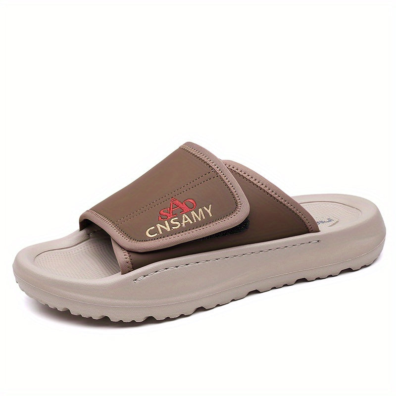 SND Men'S Fashion Non-Slip Flip-Flops, Comfortable Thick Sole Summer Beach Sandals - White with Black Accents, Durable EVA Material, Casual Outdoor Style, Unisex Design, New Men'S Lightweight Quick-Dry Slippers - Stylish Open-Toe Sandals Suitable for