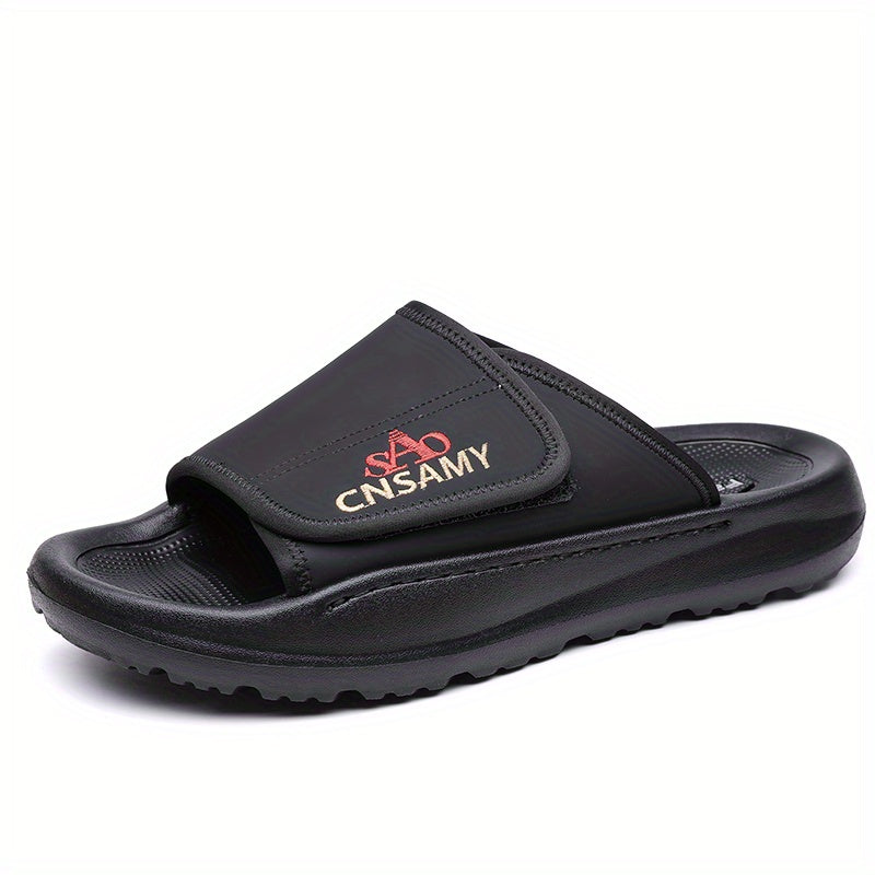 Men's Fashion Anti-Slip Flip-Flops, Comfortable Thick-Soled Summer Beach Sandals - White with Black Accents, Durable EVA Material, Casual Outdoor Style, Unisex Design, 2025 New Lightweight Quick-Dry Men's Slippers - Stylish Open-Toe Sandals for