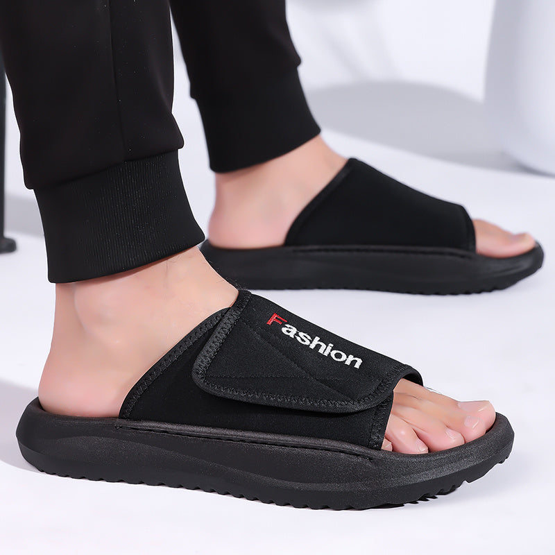 Men'S Classic Slide Sandals with Adjustable Strap, Shock-Absorbing Soft Cushion Insole, Non-Slip Durable Outsole for 11 Festivals, Summer Beach Pool Casual Slippers