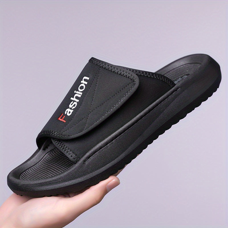 Men'S Classic Slide Sandals with Adjustable Strap, Shock-Absorbing Soft Cushion Insole, Non-Slip Durable Outsole for 11 Festivals, Summer Beach Pool Casual Slippers