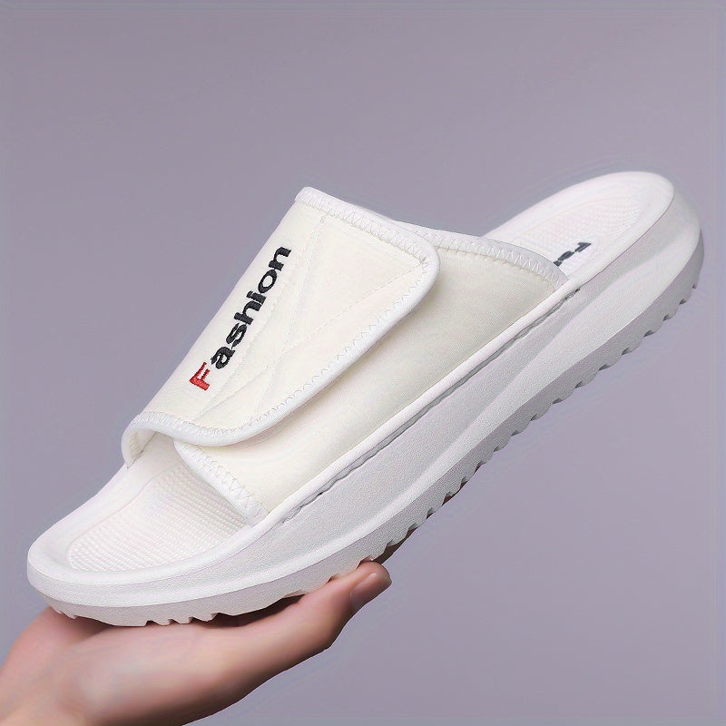 Men'S Classic Slide Sandals with Adjustable Strap, Shock-Absorbing Soft Cushion Insole, Non-Slip Durable Outsole for 11 Festivals, Summer Beach Pool Casual Slippers