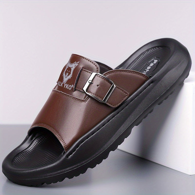 Soft EVA Men's Slippers - Comfortable, Thick Sole, Non-Slip Casual Slip-On Shoes, Stylish Open-Toe for All Seasons, Perfect for Indoor/Outdoor Use, Beach and Home Relaxation, Men's Breathable Outdoor Driving Anti-Slip Durable Summer Sandals, Fashionable
