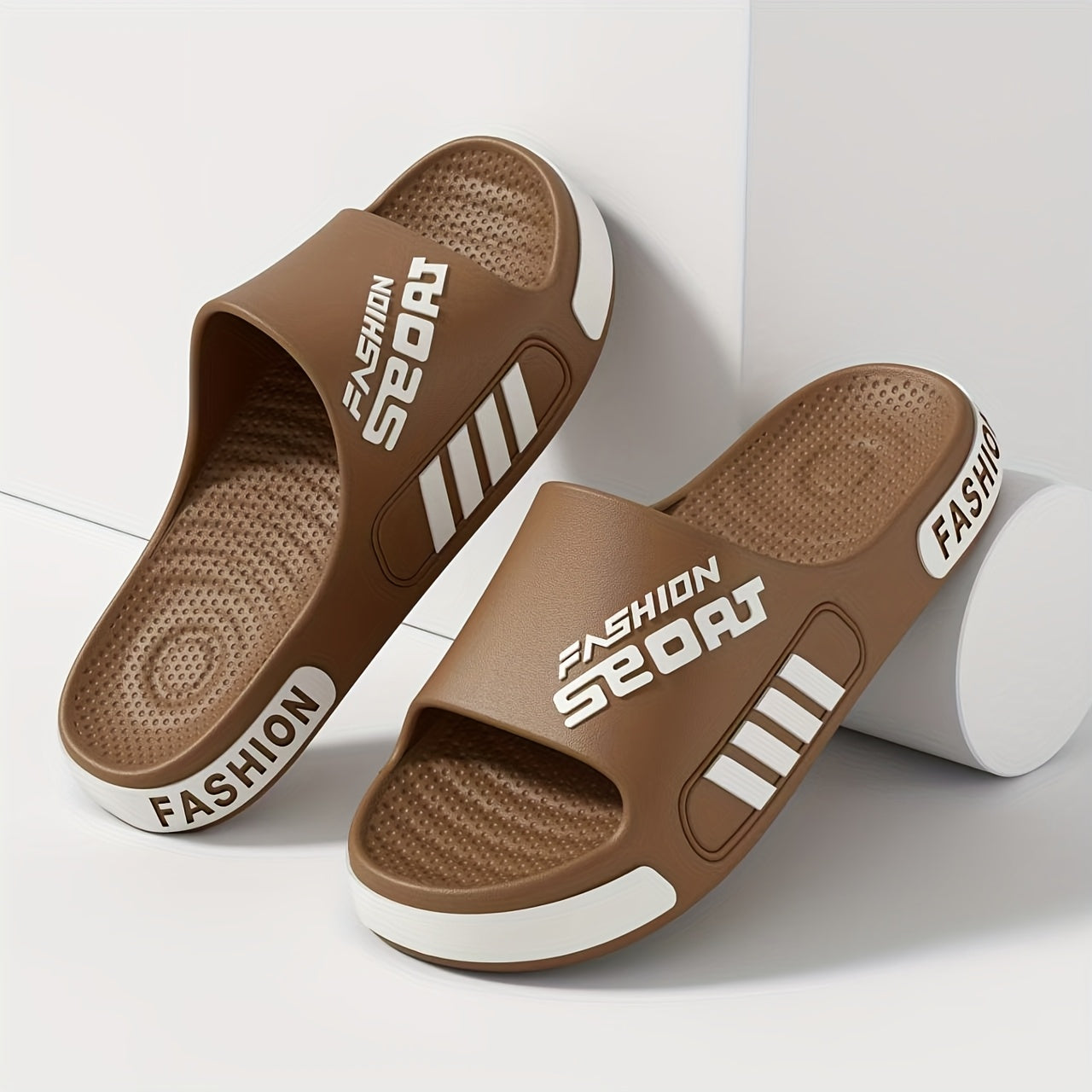 Men'S Summer Fashion Massage Slides - Non-Slip Textured Design, EVA Material, Breathable Open-Toe Slippers for Home, Outdoor, and Beach Use, Indoor Slippers | Casual Slippers | EVA Slides, Summer Sandals