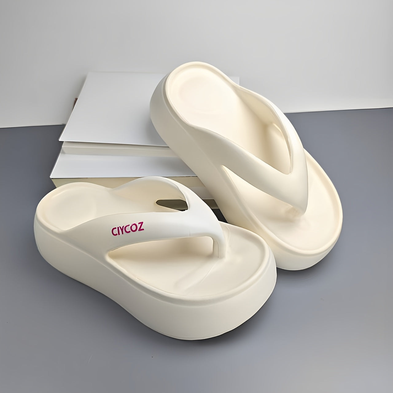 Women'S EVA Flip Flops - 2.36inch Thick Sole, Non-Slip, Anti-Slip Sandals for Summer & Spring, Casual Slip-On Sandals with "CIVCOZ" Branding, EVA Upper & Sole, Casual Footwear | Elegant Footwear | EVA Upper Sandals