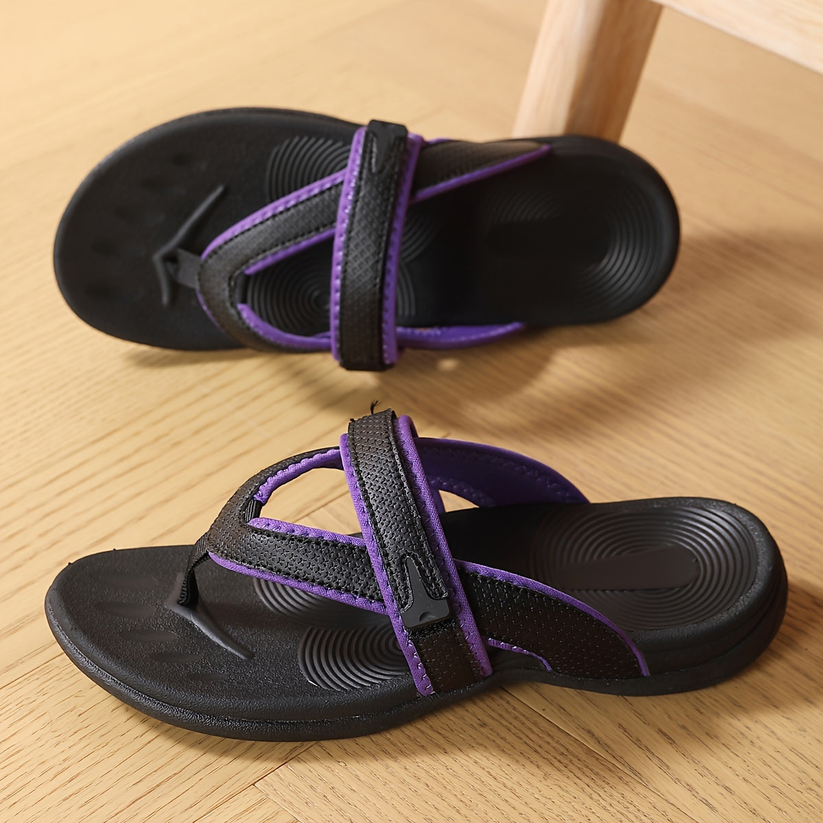Women'S Comfortable Arch Support Flip Flops - Ultra-Lightweight Soft Bottom Summer Slides, Stylish Wedge Sandals with Non-Slip Grip, EVA Insole, Polyurethane Upper, Split Toe Design, Beach Footwear | Stylish Wedge Sandals | Soft Bottom Sandals