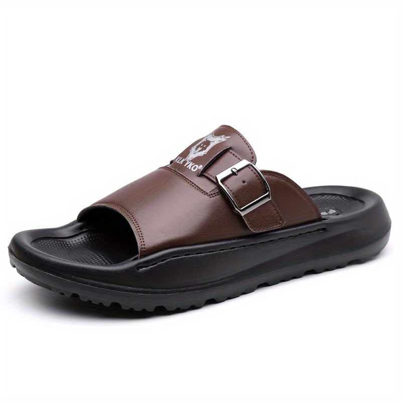 Soft EVA Men's Slippers - Comfortable, Thick Sole, Non-Slip Casual Slip-On Shoes, Stylish Open-Toe for All Seasons, Perfect for Indoor/Outdoor Use, Beach and Home Relaxation, Men's Breathable Outdoor Driving Anti-Slip Durable Summer Sandals, Fashionable