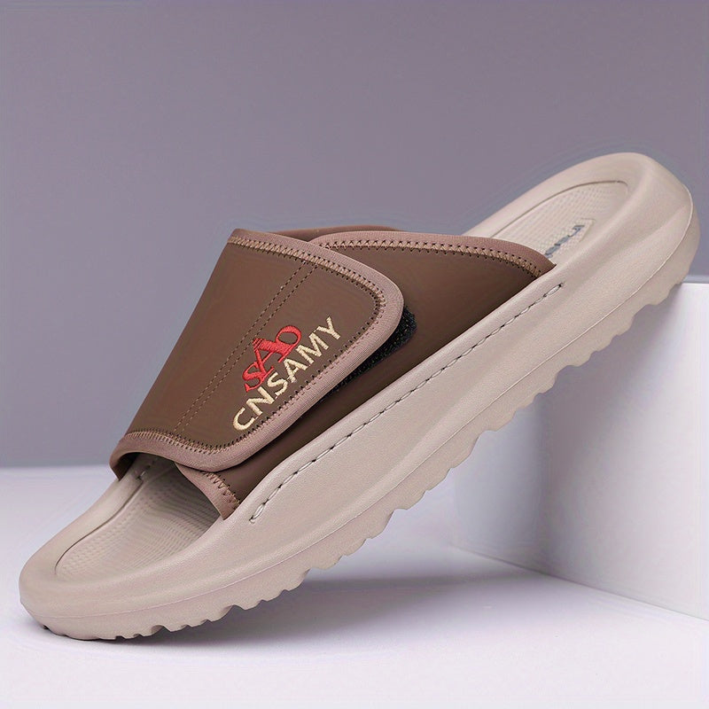 Men's Fashion Anti-Slip Flip-Flops, Comfortable Thick-Soled Summer Sandals - Durable EVA Material, Unisex Design, Casual Daily Use, Non-Slip Wear-Resistant Driving & Home Slippers for Men, 2025 New Lightweight Quick-Dry Slides - Stylish Open-Toe
