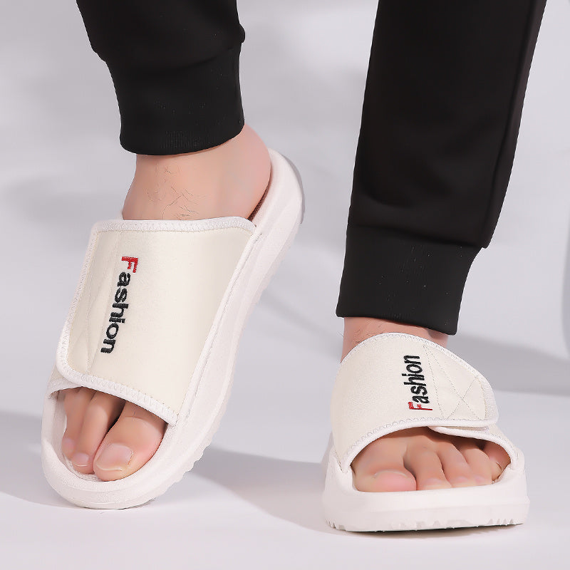 Men'S Classic Slide Sandals with Adjustable Strap, Shock-Absorbing Soft Cushion Insole, Non-Slip Durable Outsole for 11 Festivals, Summer Beach Pool Casual Slippers