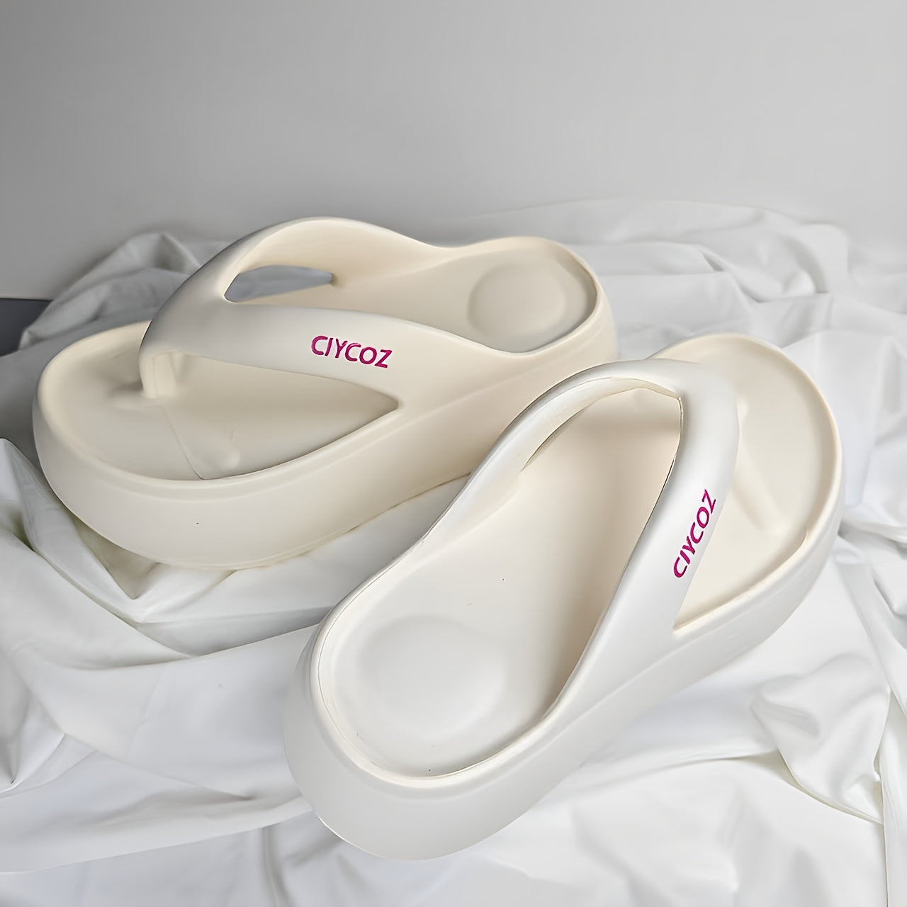 Women'S EVA Flip Flops - 2.36inch Thick Sole, Non-Slip, Anti-Slip Sandals for Summer & Spring, Casual Slip-On Sandals with "CIVCOZ" Branding, EVA Upper & Sole, Casual Footwear | Elegant Footwear | EVA Upper Sandals