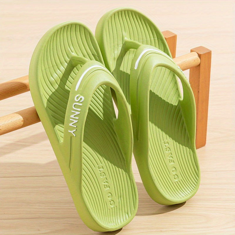 Women'S Non-Slip Comfort Flip Flops, Casual Solid Color EVA Sandals, All-Season Versatile Beach Slides, Hand Washable, Outdoor Fashion Footwear