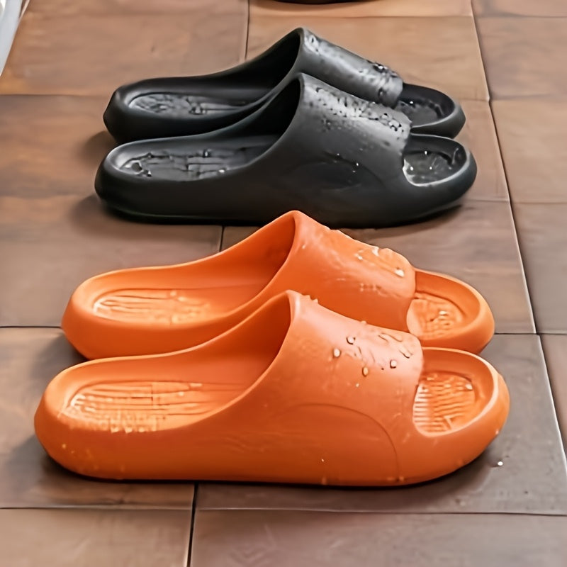 Summer EVA Flip-Flops - Soft, Comfortable, Slip-On Sandals with Non-Slip Soles for Bathroom, Floor, and Outdoor Use, Black and Orange, Summer Footwear | EVA Sandals | Comfortable Footwear
