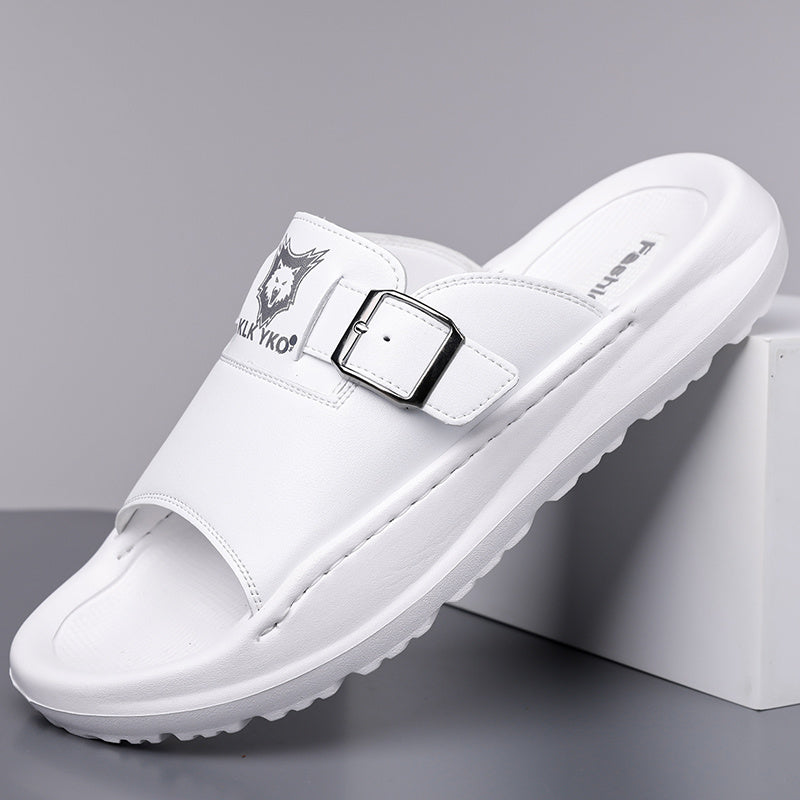 Soft EVA Men's Slippers - Comfortable, Thick Sole, Non-Slip Casual Slip-On Shoes, Stylish Open-Toe for All Seasons, Perfect for Indoor/Outdoor Use, Beach and Home Relaxation, Men's Breathable Outdoor Driving Anti-Slip Durable Summer Sandals, Fashionable