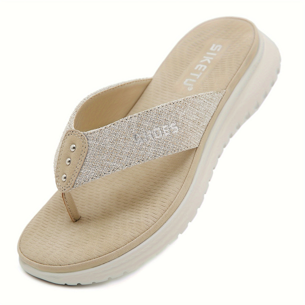 Women's Summer Slide Sandals - Casual Open-Toe Flip-Flops with Arch Support, Comfortable Low Heel, Fabric Upper, EVA Insole, Available in Pink, Red, Blue, Black, Grey, Beige & More, Sizes 35-42, Strappy Sandals