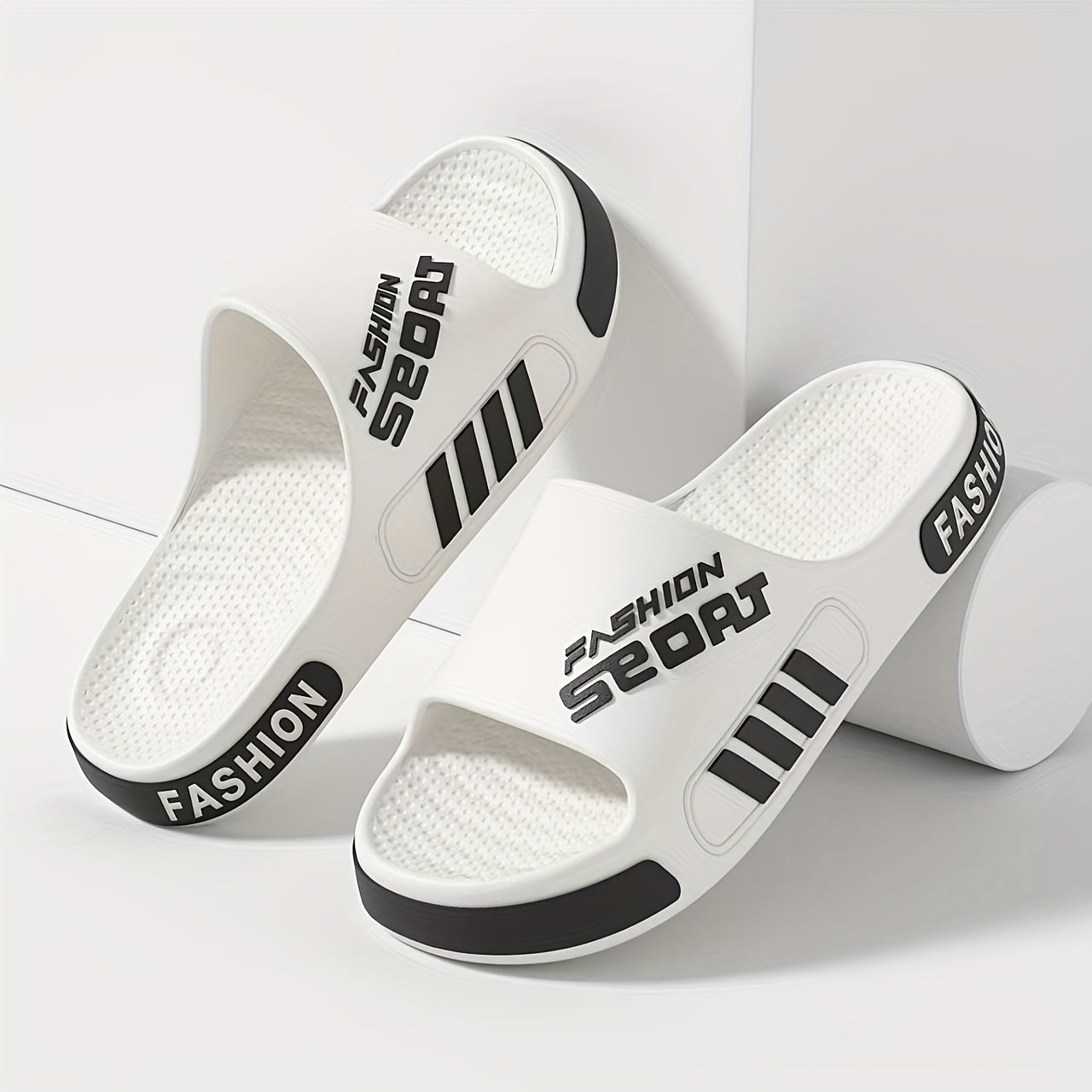 Men'S Summer Fashion Massage Slides - Non-Slip Textured Design, EVA Material, Breathable Open-Toe Slippers for Home, Outdoor, and Beach Use, Indoor Slippers | Casual Slippers | EVA Slides, Summer Sandals