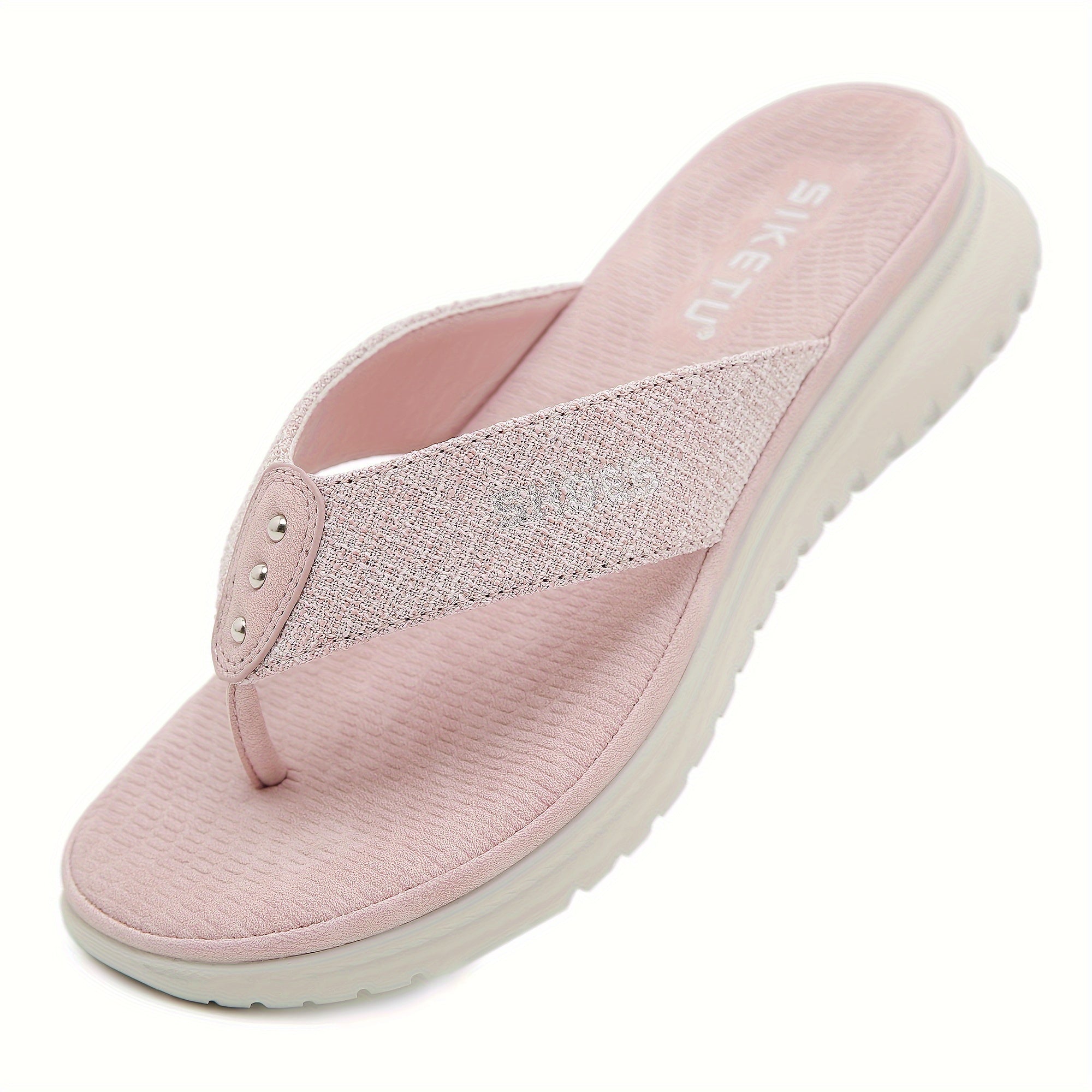 Women's Summer Slide Sandals - Casual Open-Toe Flip-Flops with Arch Support, Comfortable Low Heel, Fabric Upper, EVA Insole, Available in Pink, Red, Blue, Black, Grey, Beige & More, Sizes 35-42, Strappy Sandals
