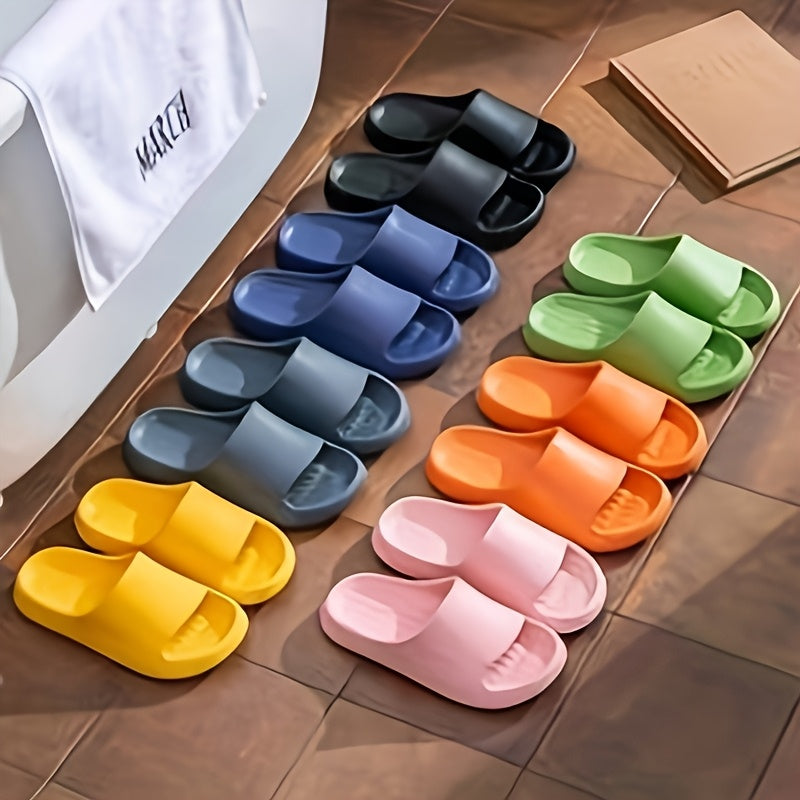 Summer EVA Flip-Flops - Soft, Comfortable, Slip-On Sandals with Non-Slip Soles for Bathroom, Floor, and Outdoor Use, Black and Orange, Summer Footwear | EVA Sandals | Comfortable Footwear