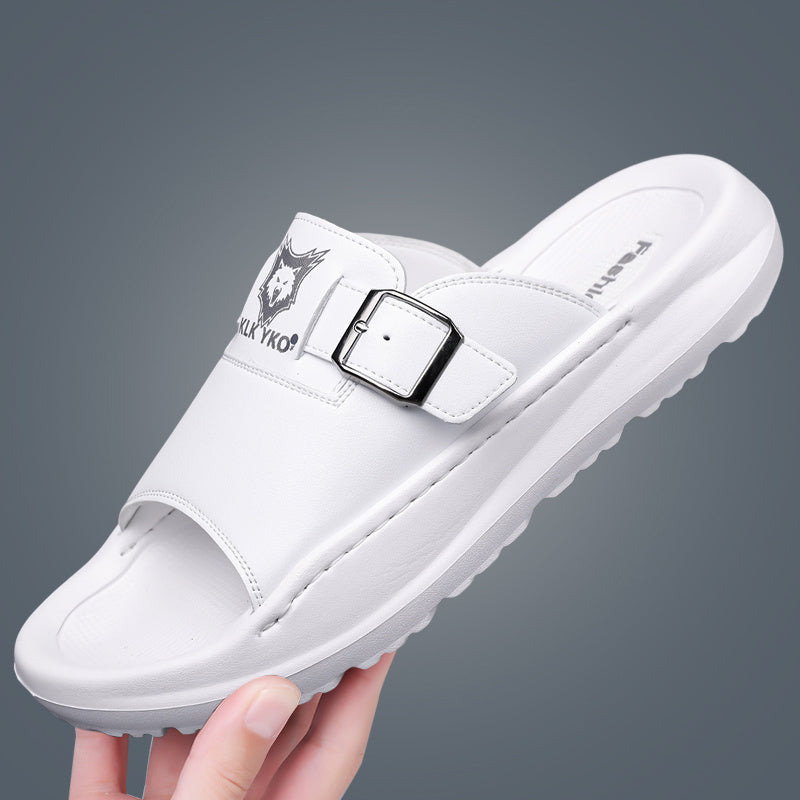 Soft EVA Men's Slippers - Comfortable, Thick Sole, Non-Slip Casual Slip-On Shoes, Stylish Open-Toe for All Seasons, Perfect for Indoor/Outdoor Use, Beach and Home Relaxation, Men's Breathable Outdoor Driving Anti-Slip Durable Summer Sandals, Fashionable