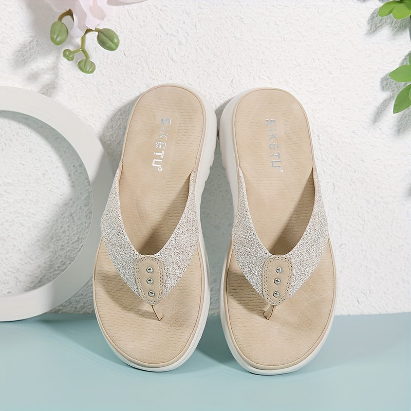 Women's Summer Slide Sandals - Casual Open-Toe Flip-Flops with Arch Support, Comfortable Low Heel, Fabric Upper, EVA Insole, Available in Pink, Red, Blue, Black, Grey, Beige & More, Sizes 35-42, Strappy Sandals
