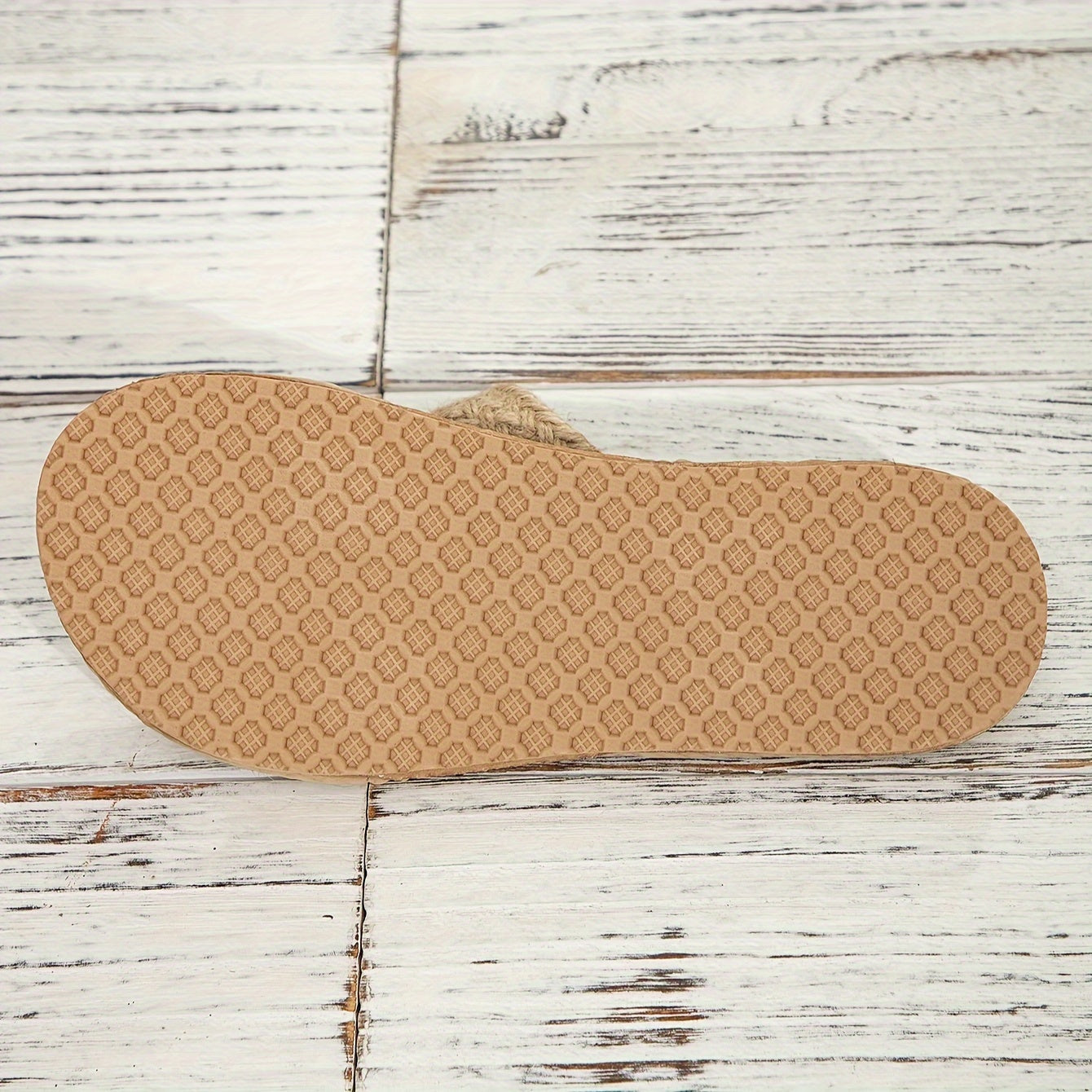 Women's Slip-On Sandals - Beige/Flat Shoes with Cushioned EVA Sole, Open-Toe Beach Footwear for Summer, Casual Outfits, Poolside & Casual Attire - Easy-Care Minimalist Design, Ladies Shoes And Sandals, Breezy Summer Style, Jute-Like Texture