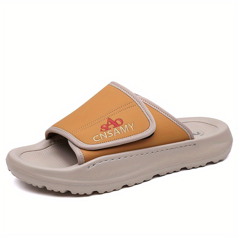 SND Men'S Fashion Non-Slip Flip-Flops, Comfortable Thick Sole Summer Beach Sandals - White with Black Accents, Durable EVA Material, Casual Outdoor Style, Unisex Design, New Men'S Lightweight Quick-Dry Slippers - Stylish Open-Toe Sandals Suitable for