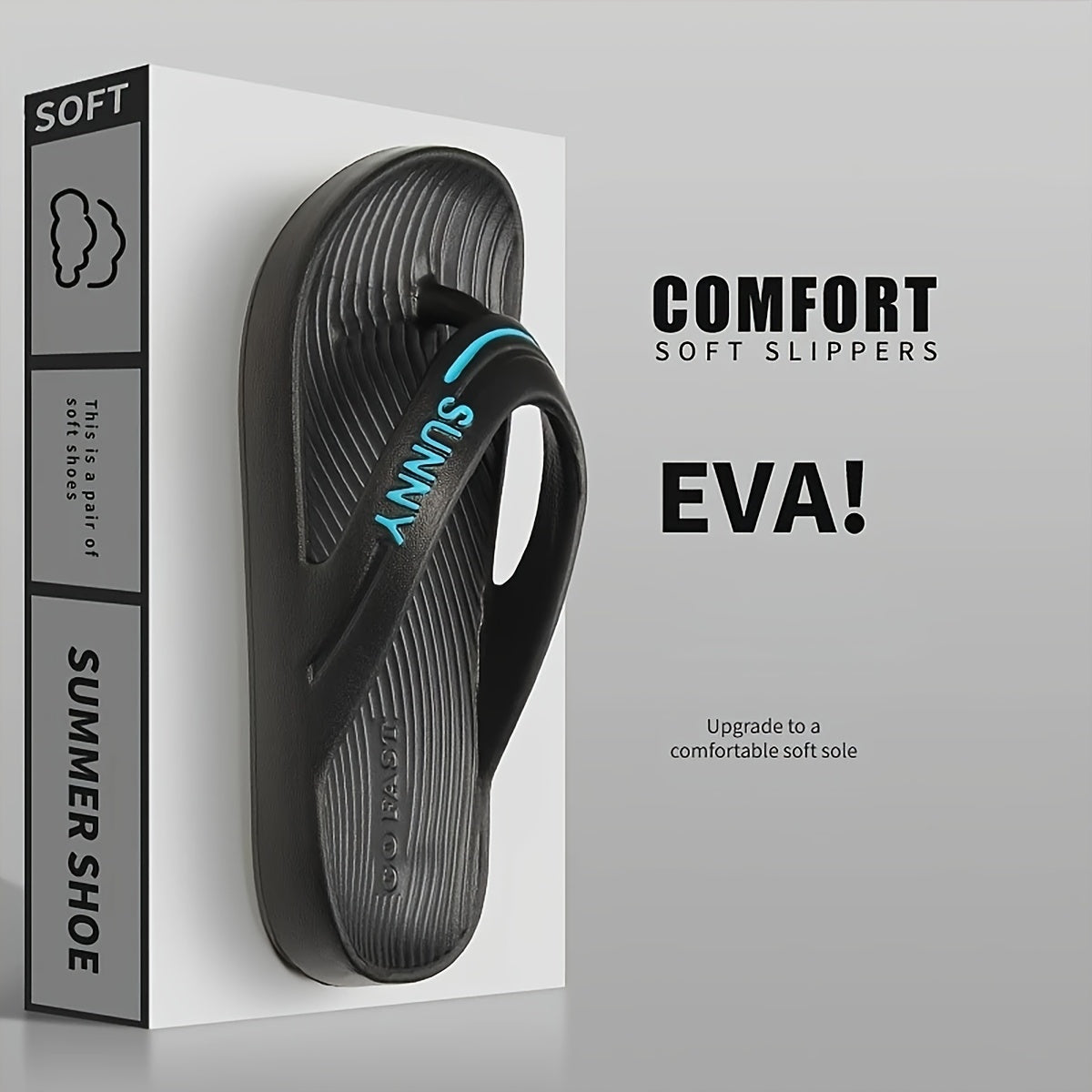 SUNNY Flip-Flops - Stylish & Comfortable EVA Spring/Summer Beach Slippers, Non-Slip, Lightweight & Durable, Perfect for Outdoor Travel and Beach Days, Gift Choice, Casual Beachwear | Casual Style | Lightweight Sole