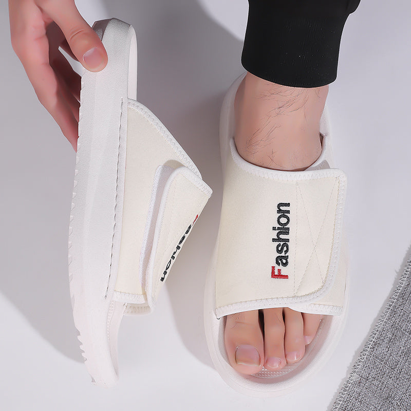 Men'S Classic Slide Sandals with Adjustable Strap, Shock-Absorbing Soft Cushion Insole, Non-Slip Durable Outsole for 11 Festivals, Summer Beach Pool Casual Slippers