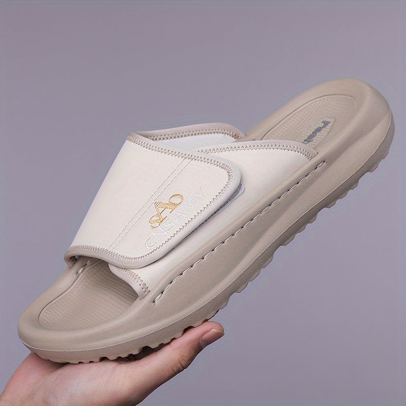 SND Men'S 2025 New Lightweight Quick-Dry Sandals - Fashion Open-Toe Slippers Suitable for Indoor/Outdoor Beach and Casual Wear, Summer Outdoor Slip-Ons, Soft EVA Sole, Non-Slip, Solid Color, Round Toe, Men'S Fashion Anti-Slip Flip-Flops, Comfortable Thick