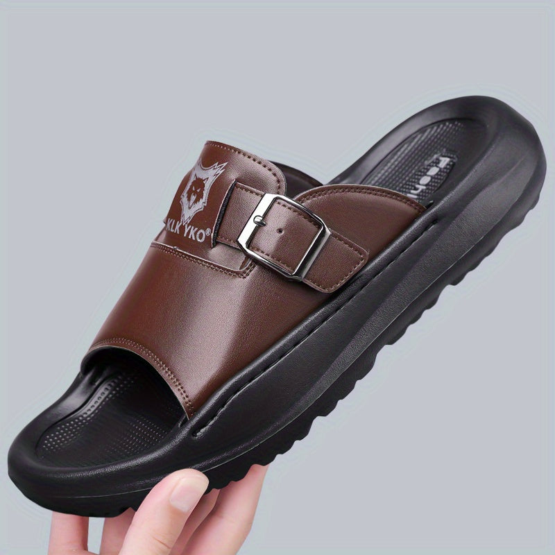 Soft EVA Men's Slippers - Comfortable, Thick Sole, Non-Slip Casual Slip-On Shoes, Stylish Open-Toe for All Seasons, Perfect for Indoor/Outdoor Use, Beach and Home Relaxation, Men's Breathable Outdoor Driving Anti-Slip Durable Summer Sandals, Fashionable