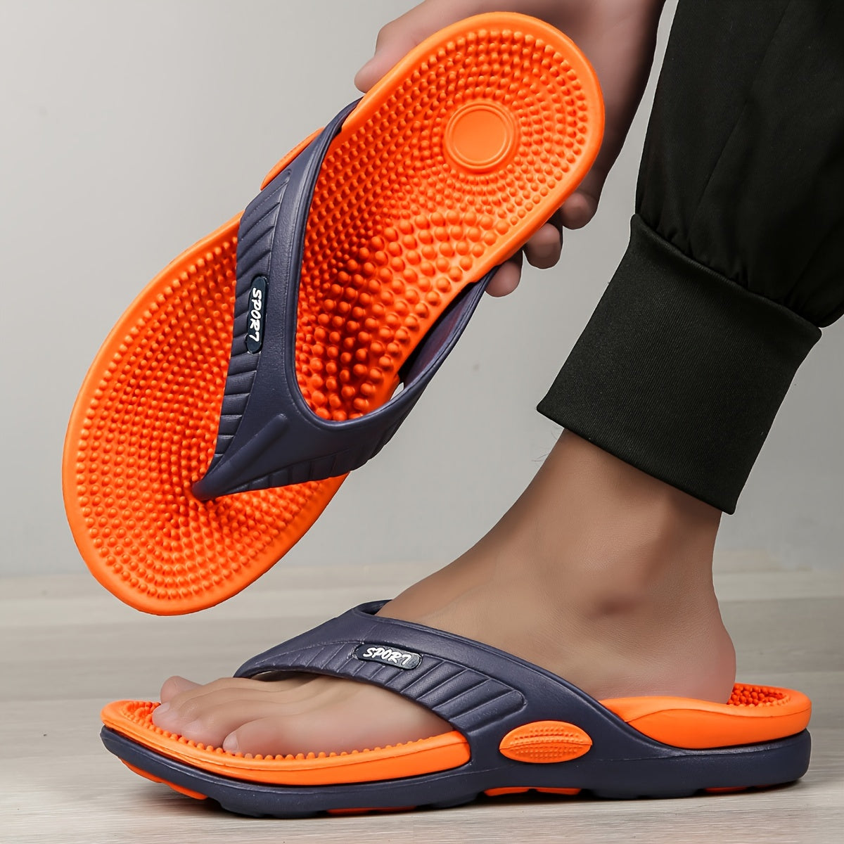 Acupressure Massage Slippers, Flip-Flops, Arch Support, Suitable for Adults, Unisex, Lightweight And Comfortable Summer Sandals with Shock Absorption And Anti-Slip Features, Ideal for Indoor And Outdoor Use at The Beach During Spring And Summer.