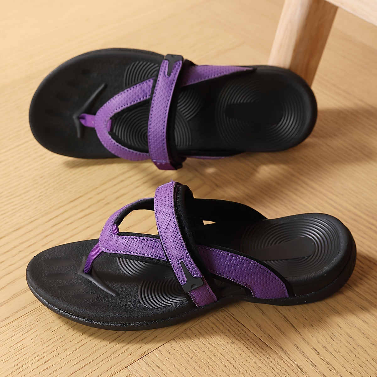 Women'S Comfortable Arch Support Flip Flops - Ultra-Lightweight Soft Bottom Summer Slides, Stylish Wedge Sandals with Non-Slip Grip, EVA Insole, Polyurethane Upper, Split Toe Design, Beach Footwear | Stylish Wedge Sandals | Soft Bottom Sandals