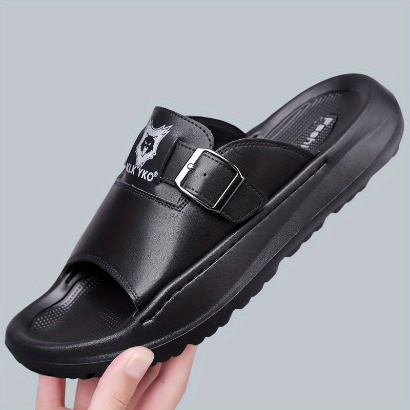 Soft EVA Men's Slippers - Comfortable, Thick Sole, Non-Slip Casual Slip-On Shoes, Stylish Open-Toe for All Seasons, Perfect for Indoor/Outdoor Use, Beach and Home Relaxation, Men's Breathable Outdoor Driving Anti-Slip Durable Summer Sandals, Fashionable