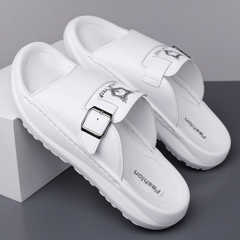 Soft EVA Men's Slippers - Comfortable, Thick Sole, Non-Slip Casual Slip-On Shoes, Stylish Open-Toe for All Seasons, Perfect for Indoor/Outdoor Use, Beach and Home Relaxation, Men's Breathable Outdoor Driving Anti-Slip Durable Summer Sandals, Fashionable