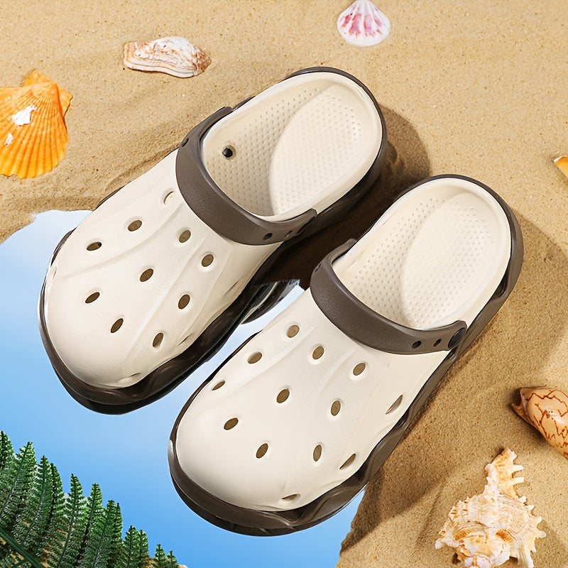 2025 Summer New Thick-Soled Breathable Non-Slip Beach Sandals, Stylish And Water-Draining Casual Flip-Flops.