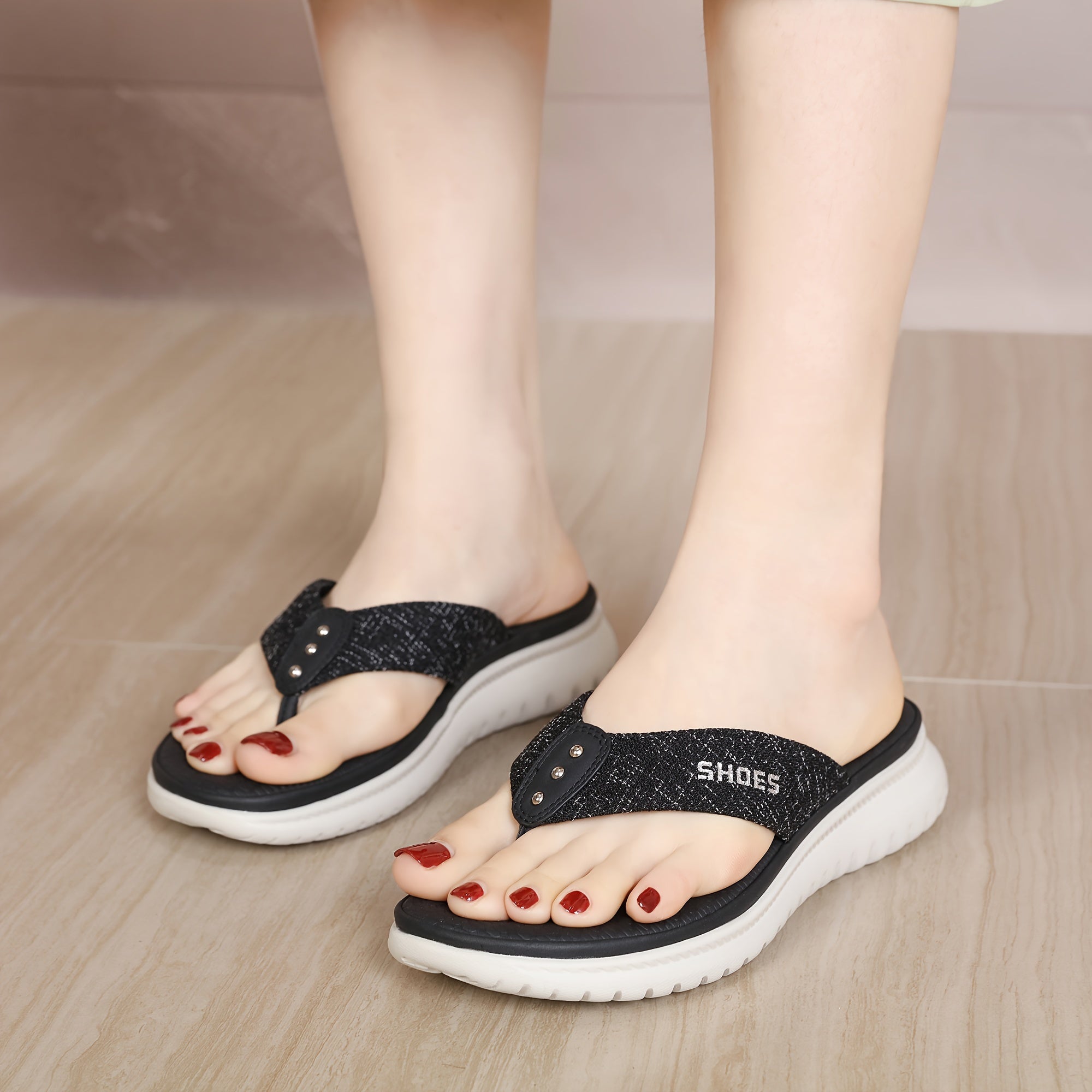 Women's Summer Slide Sandals - Casual Open-Toe Flip-Flops with Arch Support, Comfortable Low Heel, Fabric Upper, EVA Insole, Available in Pink, Red, Blue, Black, Grey, Beige & More, Sizes 35-42, Strappy Sandals