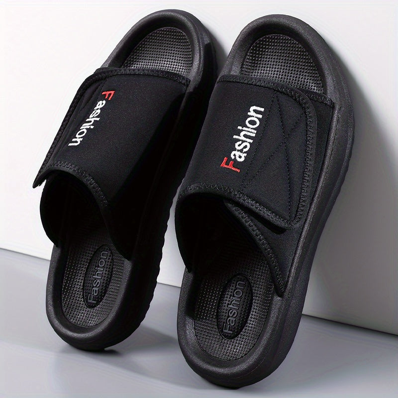 Men'S Classic Slide Sandals with Adjustable Strap, Shock-Absorbing Soft Cushion Insole, Non-Slip Durable Outsole for 11 Festivals, Summer Beach Pool Casual Slippers