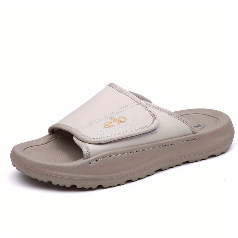 SND Men'S Fashion Anti-Slip Flip-Flops, Comfortable Thick Sole Summer Beach Slippers - White with Black Accents, Durable EVA Material, Casual Outdoor Style, Neutral Design, 2025 New Men'S Lightweight Quick-Dry Slippers - Stylish Open-Toe Sandals for