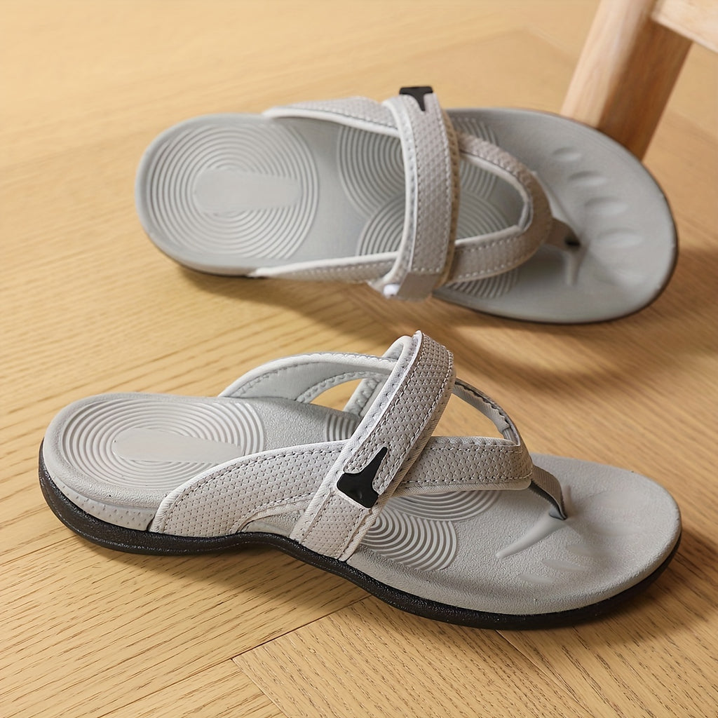 Women'S Comfortable Arch Support Flip Flops - Ultra-Lightweight Soft Bottom Summer Slides, Stylish Wedge Sandals with Non-Slip Grip, EVA Insole, Polyurethane Upper, Split Toe Design, Beach Footwear | Stylish Wedge Sandals | Soft Bottom Sandals