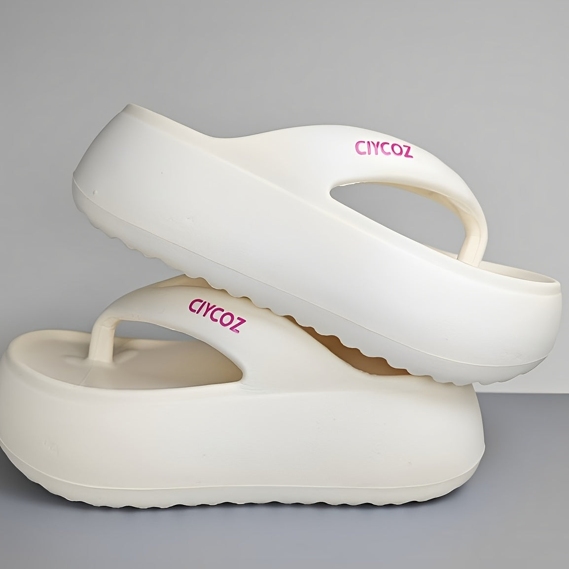Women'S EVA Flip Flops - 2.36inch Thick Sole, Non-Slip, Anti-Slip Sandals for Summer & Spring, Casual Slip-On Sandals with "CIVCOZ" Branding, EVA Upper & Sole, Casual Footwear | Elegant Footwear | EVA Upper Sandals