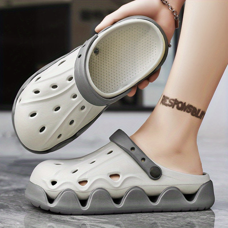 2025 Summer New Thick-Soled Breathable Non-Slip Beach Sandals, Stylish And Water-Draining Casual Flip-Flops.