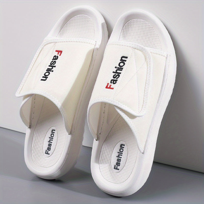 Men'S Classic Slide Sandals with Adjustable Strap, Shock-Absorbing Soft Cushion Insole, Non-Slip Durable Outsole for 11 Festivals, Summer Beach Pool Casual Slippers