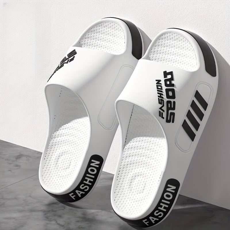 Men'S Summer Fashion Massage Slides - Non-Slip Textured Design, EVA Material, Breathable Open-Toe Slippers for Home, Outdoor, and Beach Use, Indoor Slippers | Casual Slippers | EVA Slides, Summer Sandals