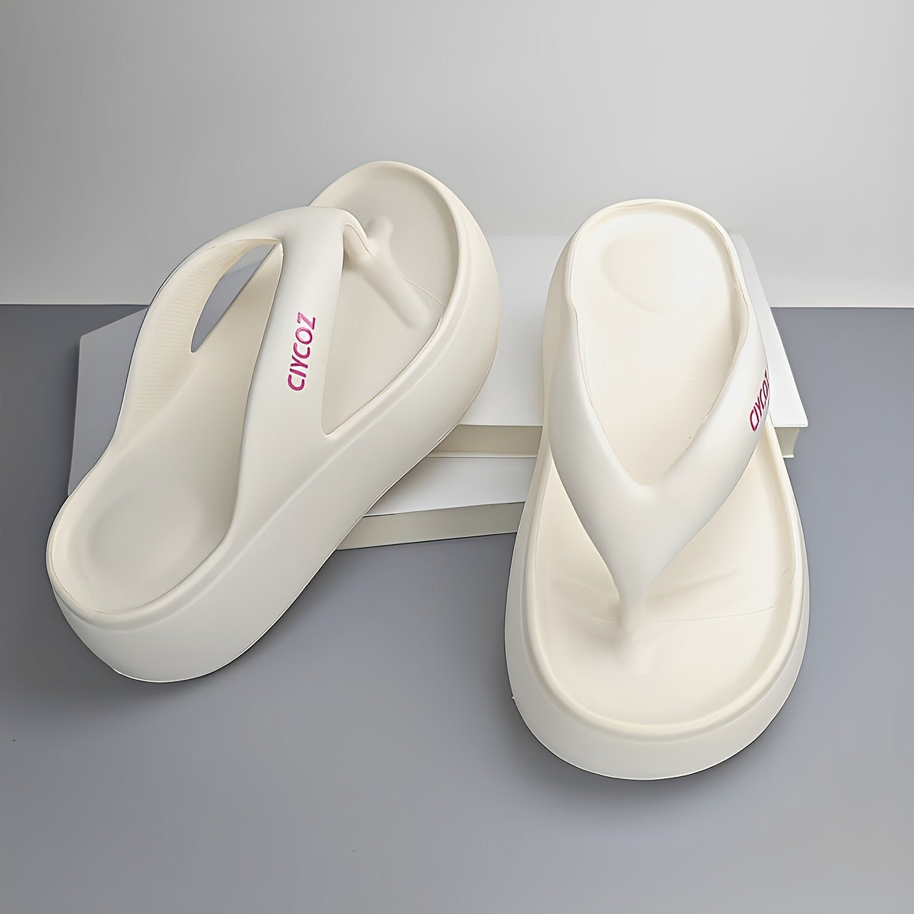 Women'S EVA Flip Flops - 2.36inch Thick Sole, Non-Slip, Anti-Slip Sandals for Summer & Spring, Casual Slip-On Sandals with "CIVCOZ" Branding, EVA Upper & Sole, Casual Footwear | Elegant Footwear | EVA Upper Sandals