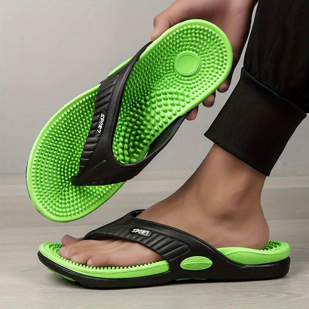 Acupressure Massage Slippers, Flip-Flops, Arch Support, Suitable for Adults, Unisex, Lightweight And Comfortable Summer Sandals with Shock Absorption And Anti-Slip Features, Ideal for Indoor And Outdoor Use at The Beach During Spring And Summer.